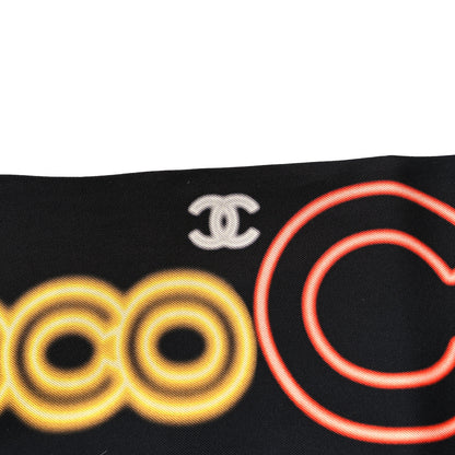 Chanel Silk Neon CC Bandeau Scarf Black Multicolor 3 of 3
