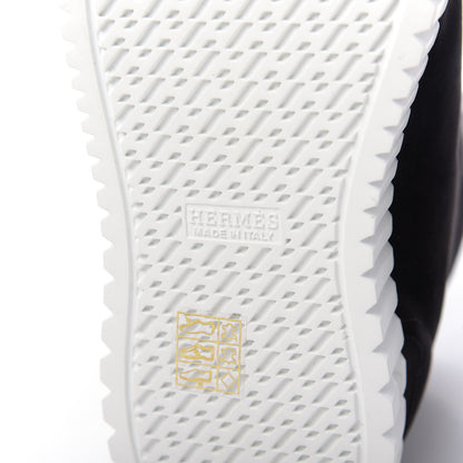Hermes Woolskin Calfskin Womens Climb Sneakers 36 Black 7 of 9