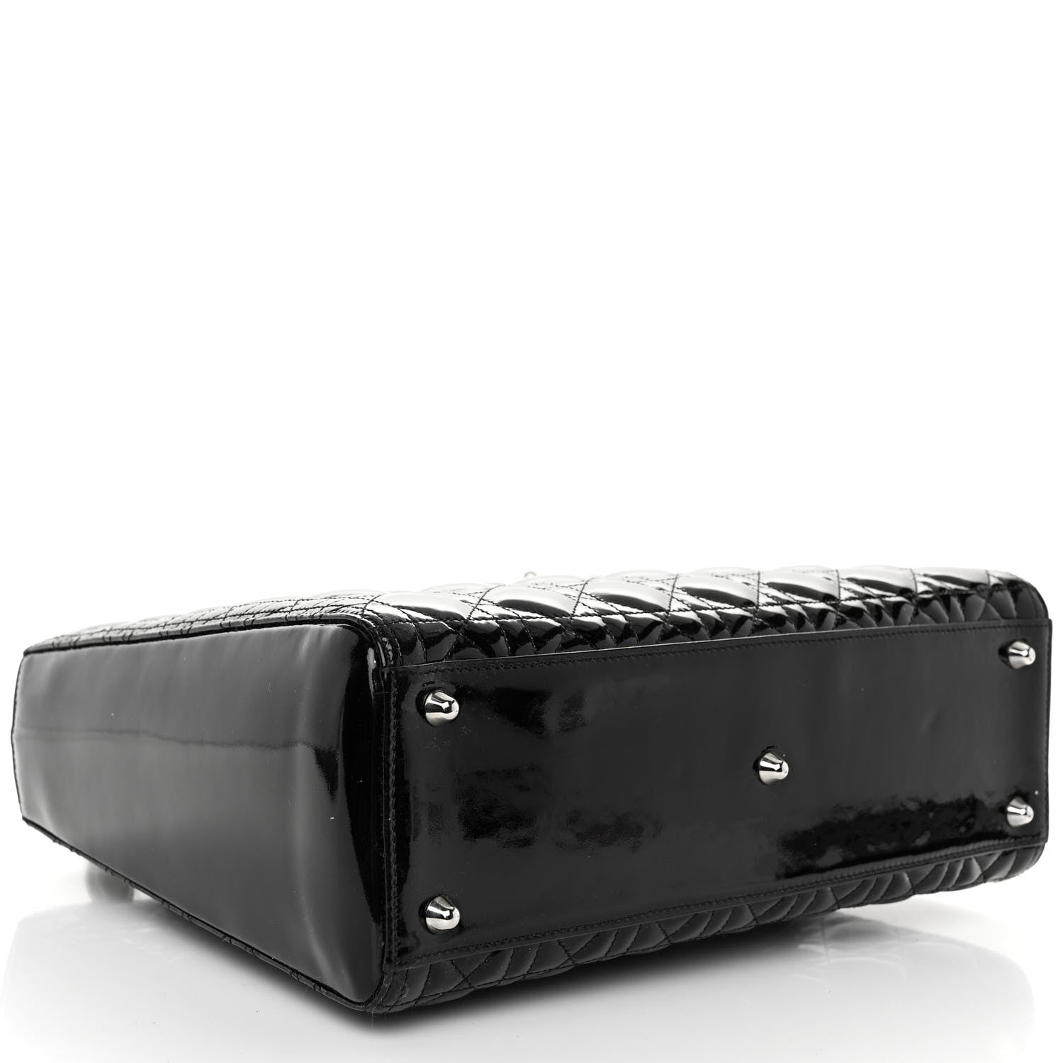 Christian Dior CHRISTIAN DIOR Patent Cannage Large Lady Dior Black 4 of 11