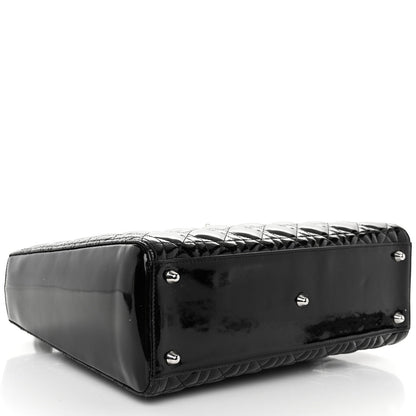 Christian Dior CHRISTIAN DIOR Patent Cannage Large Lady Dior Black 4 of 11