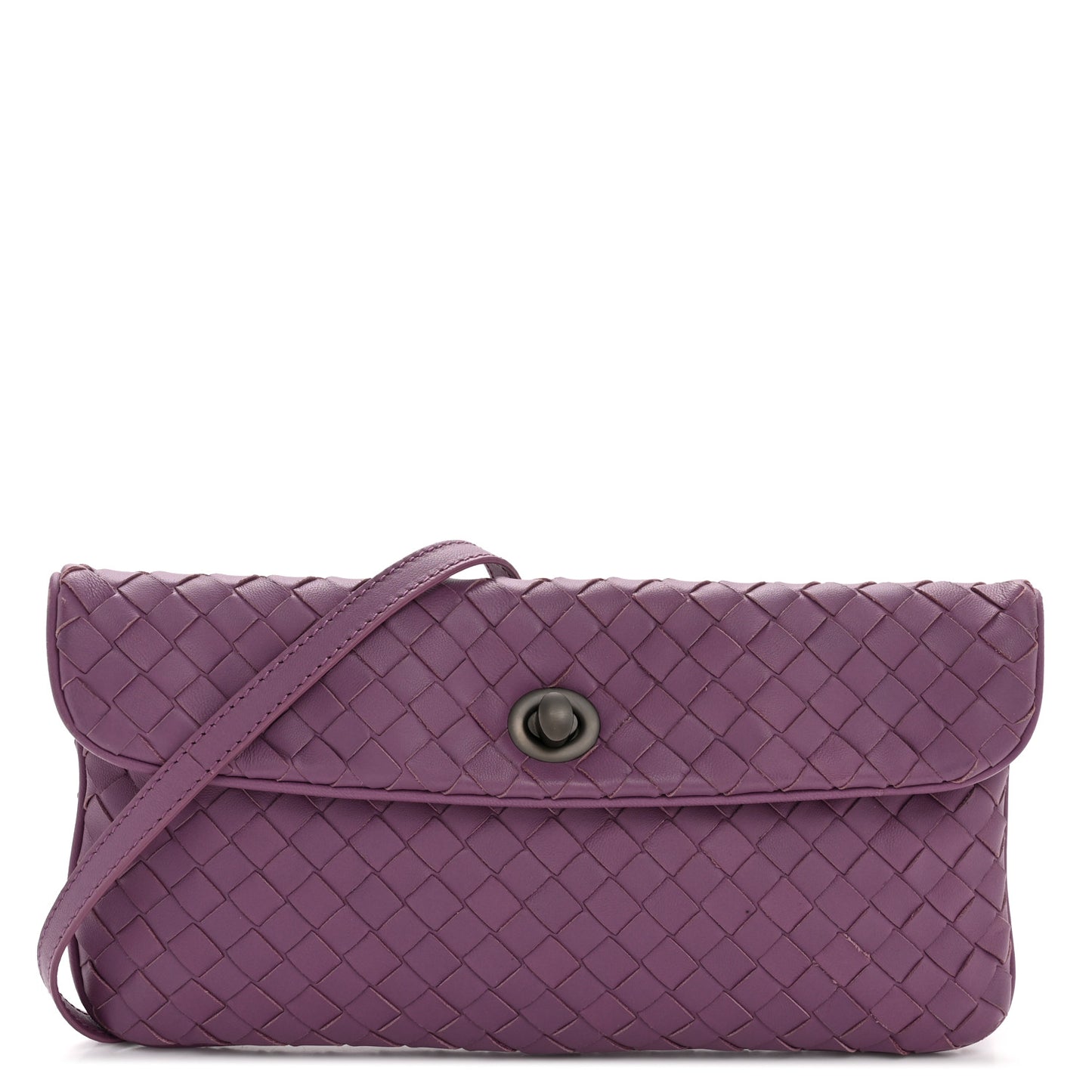 Nappa Intrecciato Flap Crossbody Purple