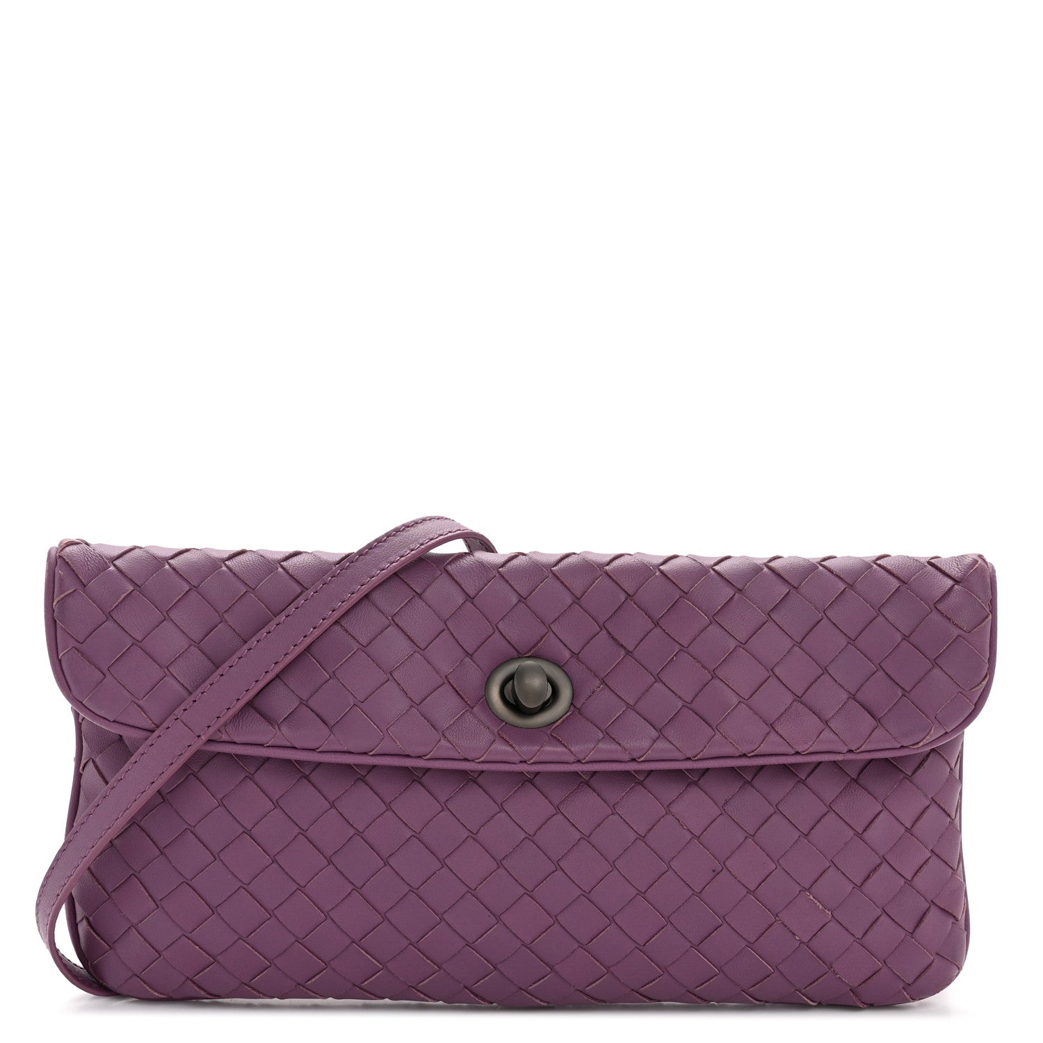 Bottega Veneta Nappa Intrecciato Flap Crossbody Purple 1 of 14