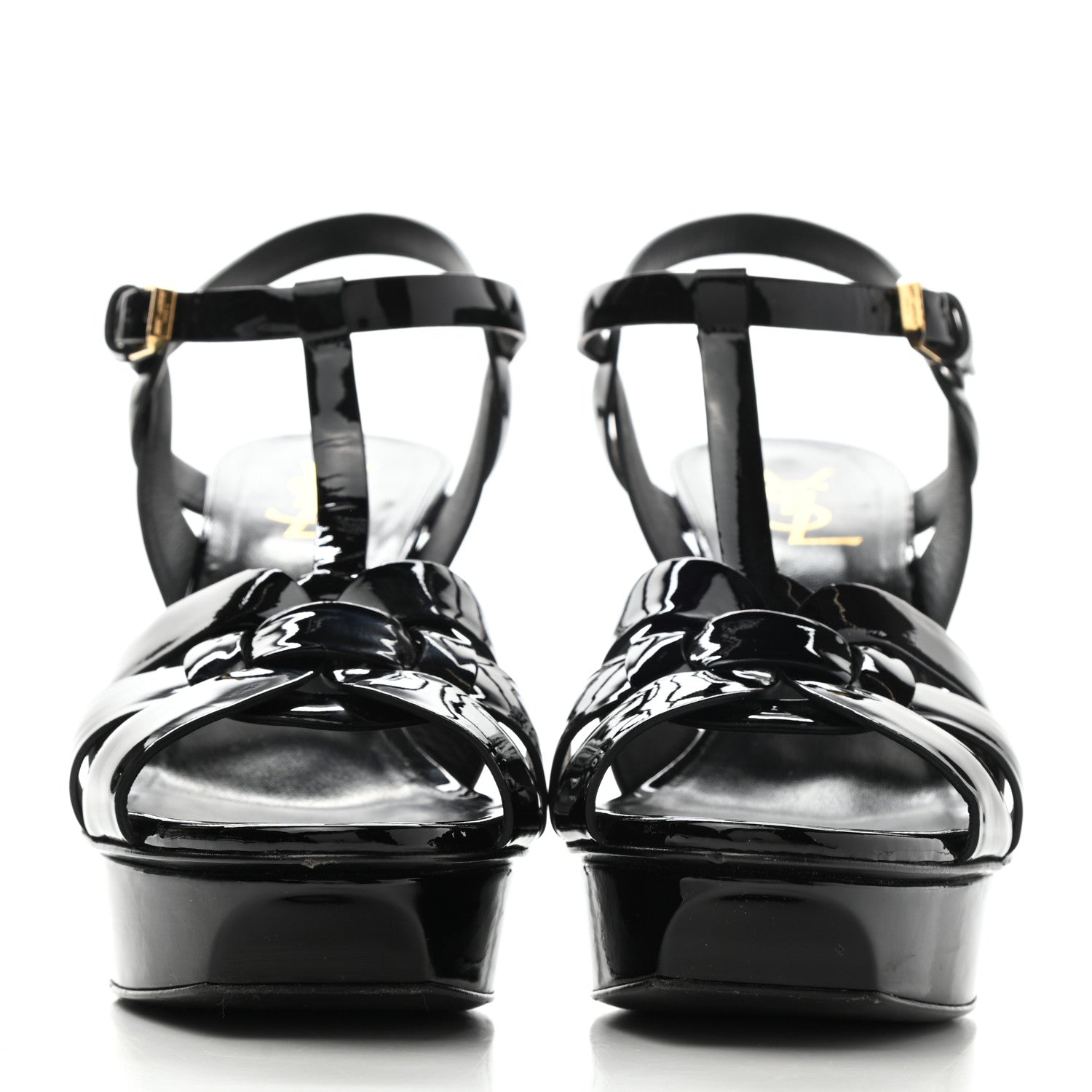 Saint Laurent Patent Tribute 75 Platform Sandals 39.5 Black 2 of 11