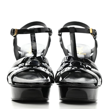 Saint Laurent Patent Tribute 75 Platform Sandals 39.5 Black 2 of 11