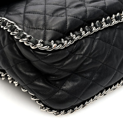 Chanel Washed Lambskin Quilted Maxi Chain Around Flap Black 9 of 10