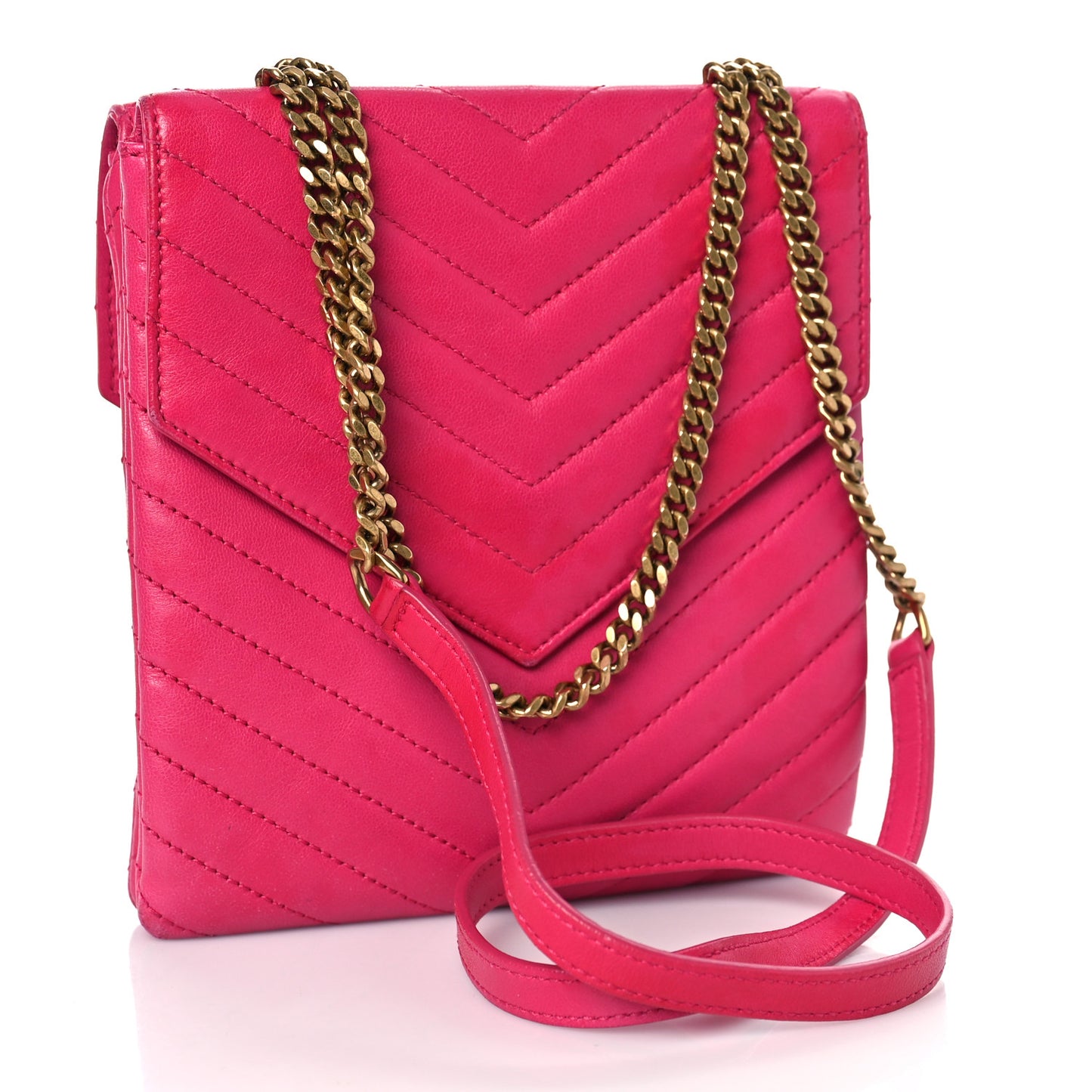 Lambskin Quilted Double Flap Bag Pink