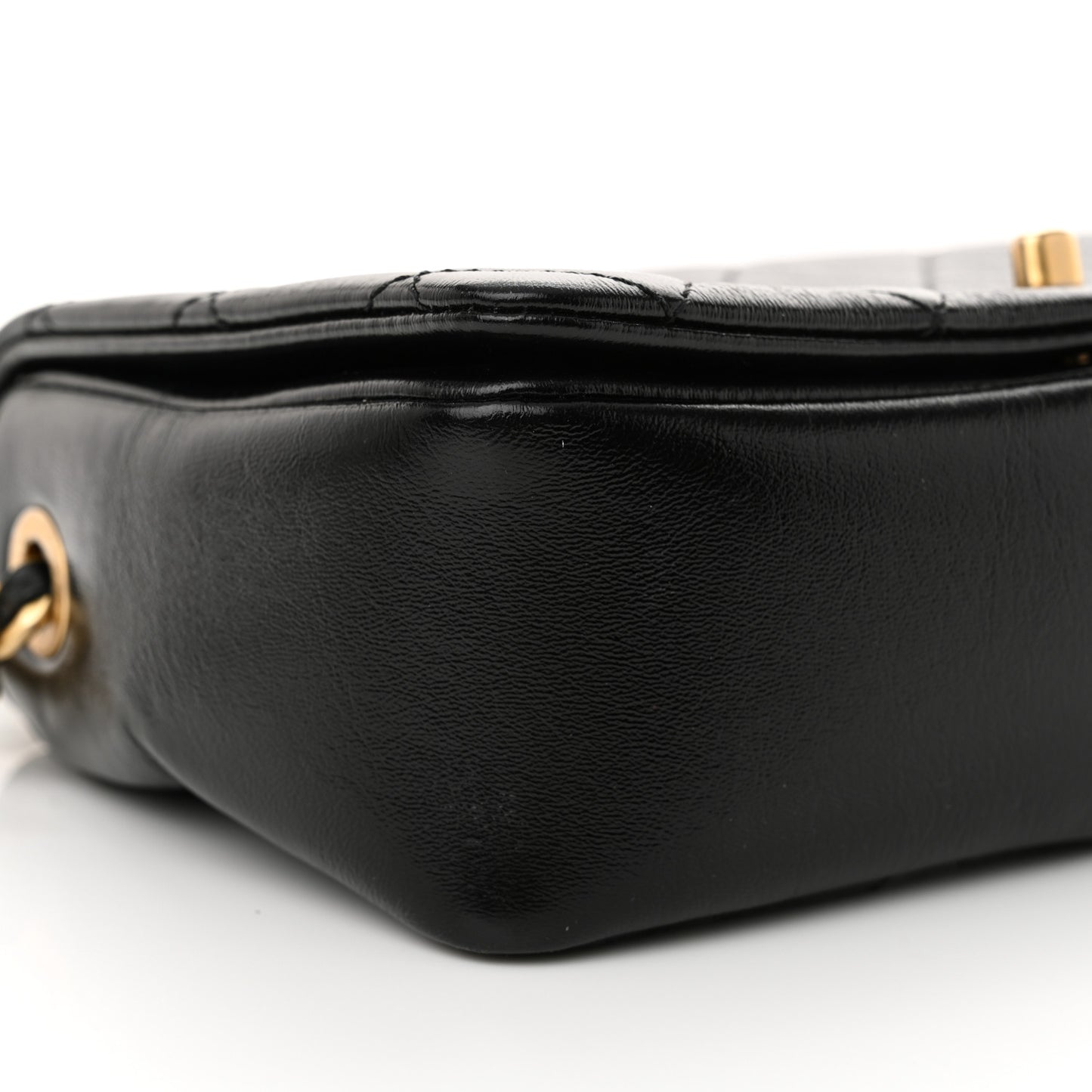 Shiny Lambskin Quilted Small Fashion Therapy Flap Bag Black