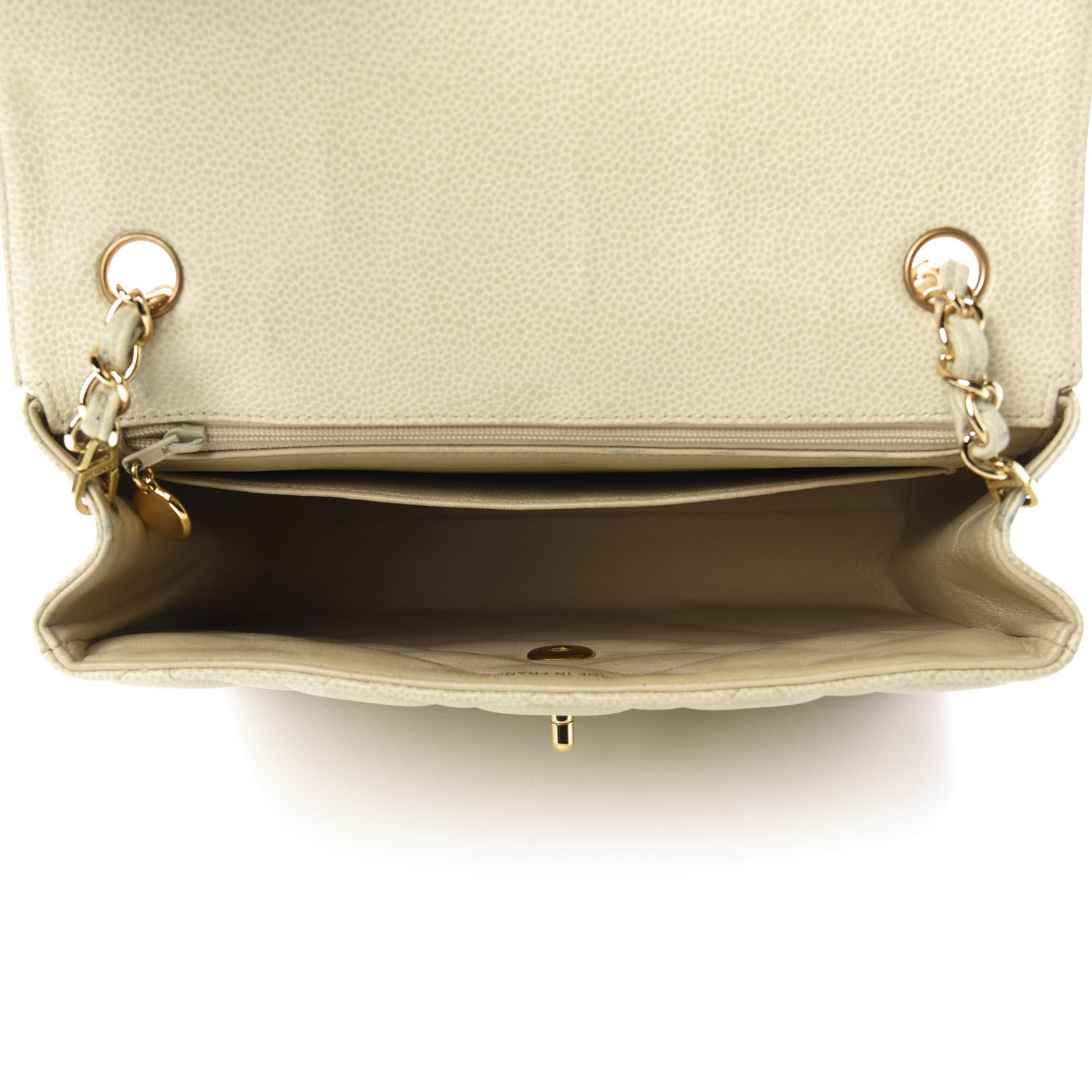 Chanel Caviar Quilted Medium Single Flap Ivory 5 of 14