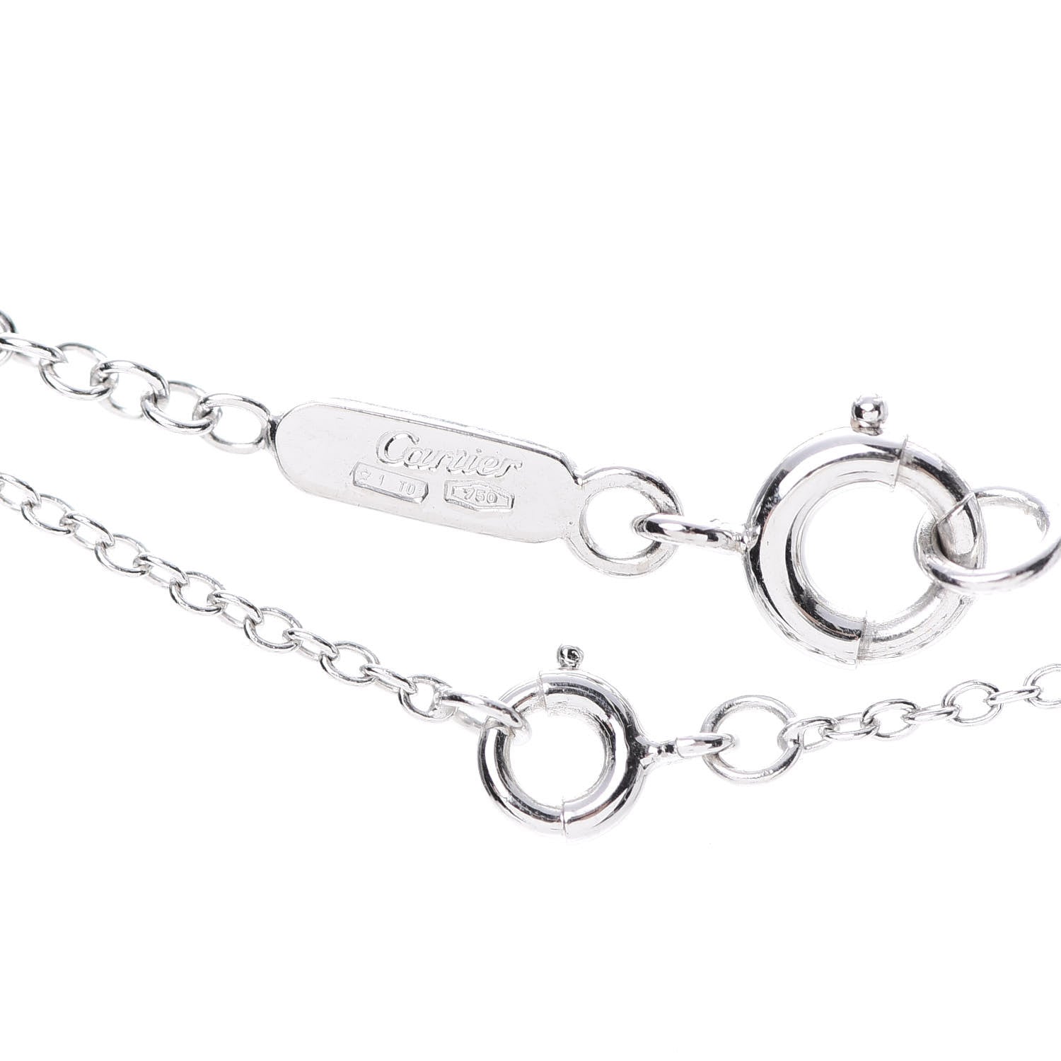 Cartier 18K White Gold Diamond .41ctw Hindu Floral Pendant Necklace 5 of 6