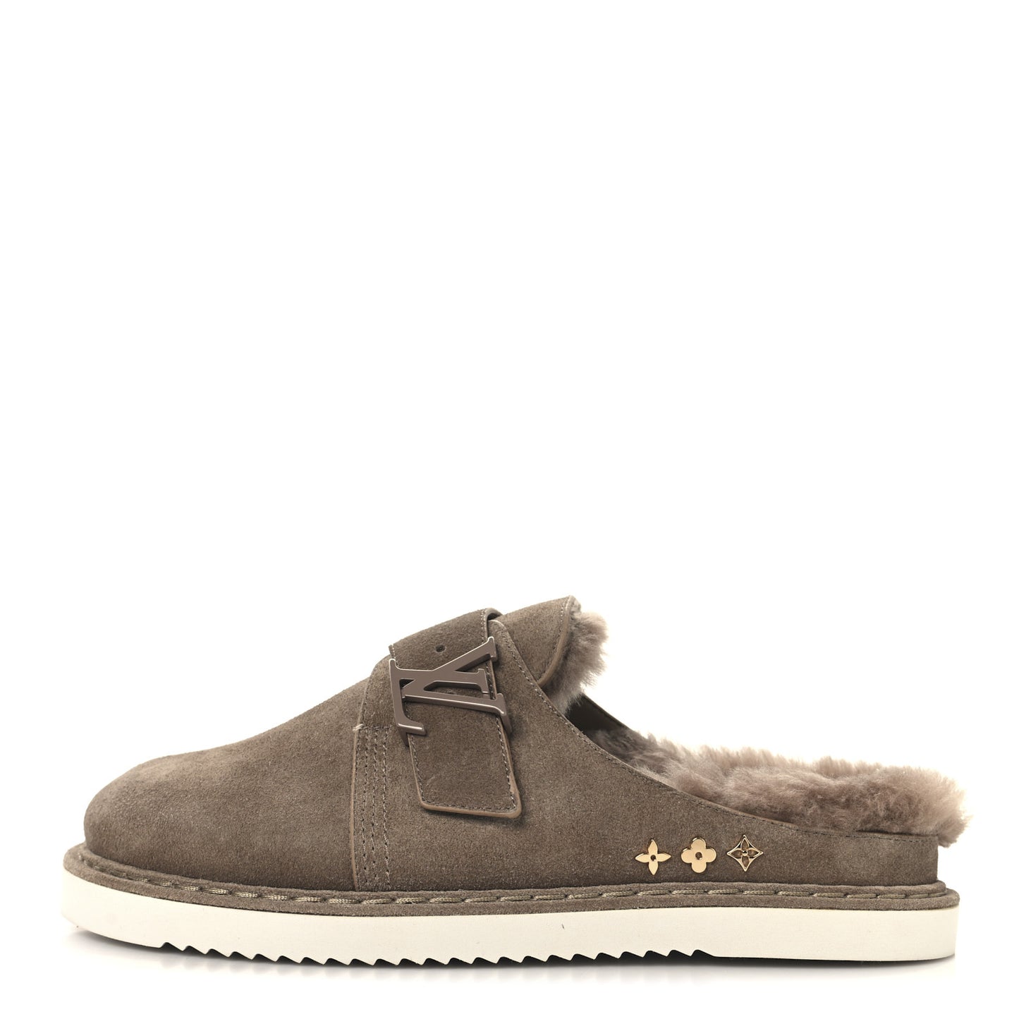 Monogram Fur LV Easy Mule 6 Brown