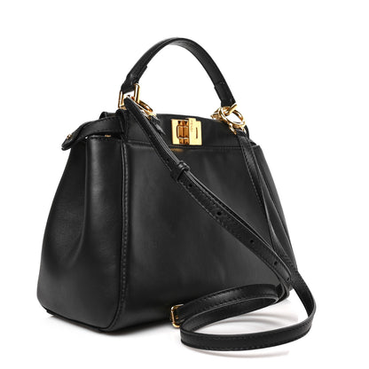 Fendi Nappa Mini Peekaboo Iconic Satchel Black 3 of 8