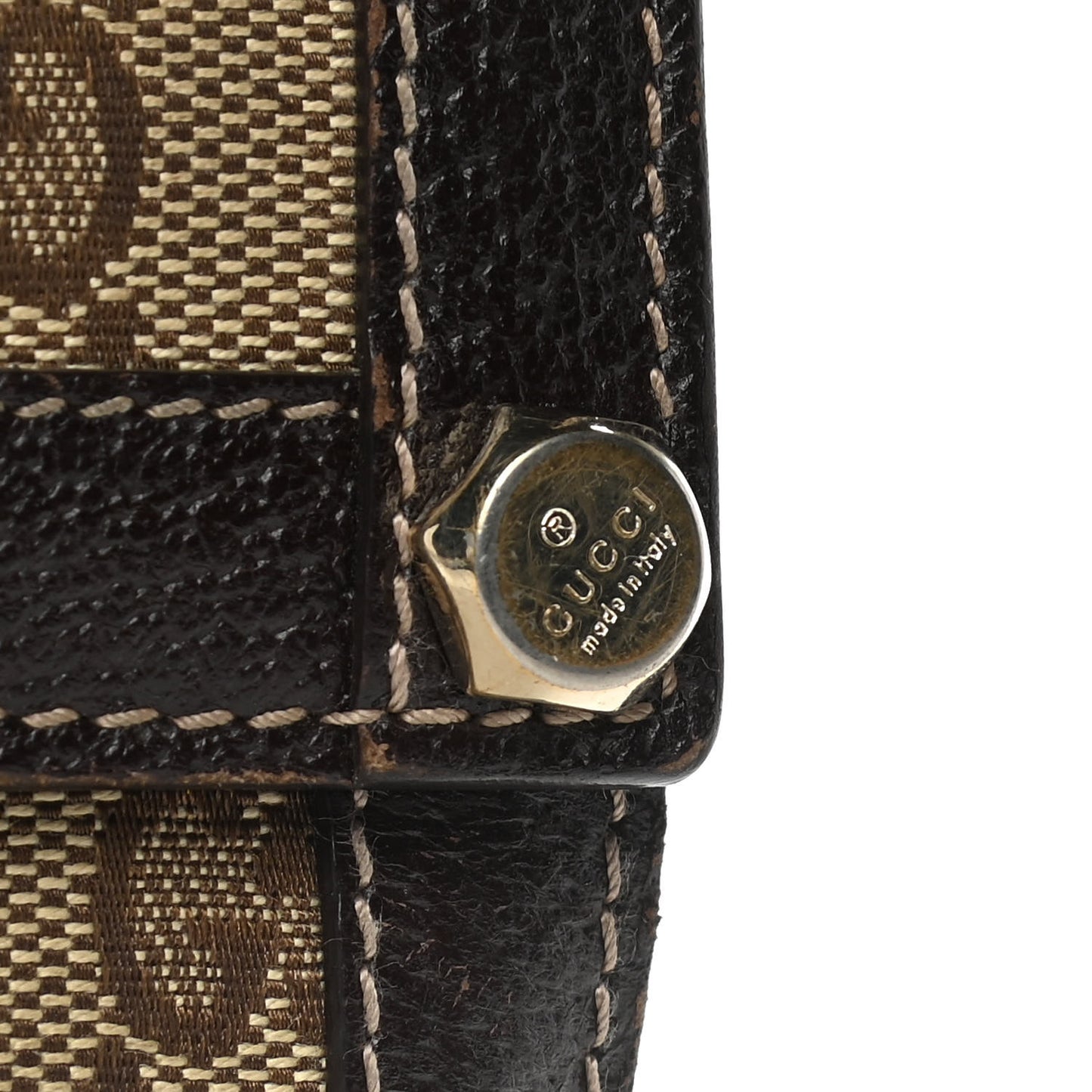 Crystal Monogram Continental Charmy Wallet Brown