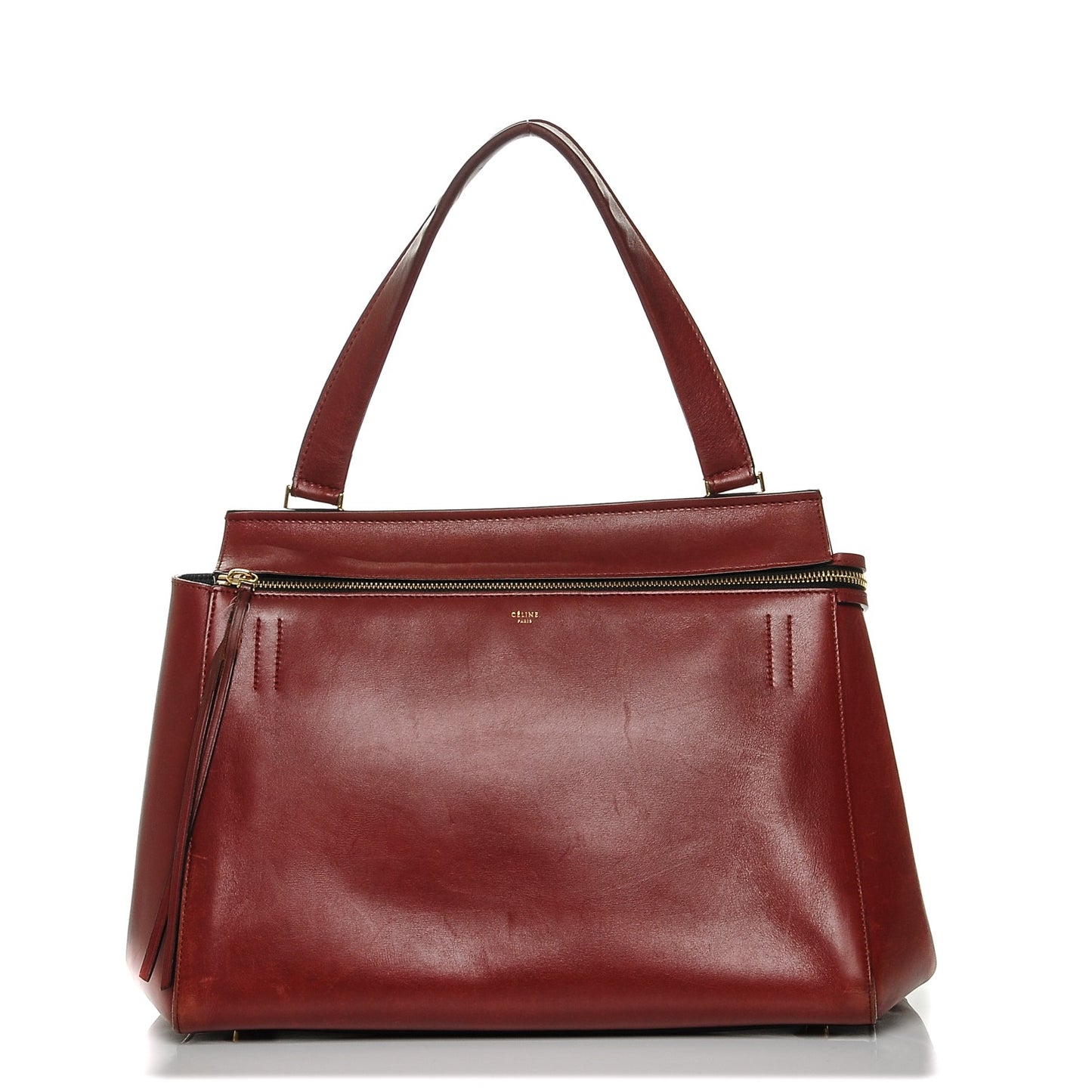 Smooth Calfskin Medium Edge Shoulder Bag Red