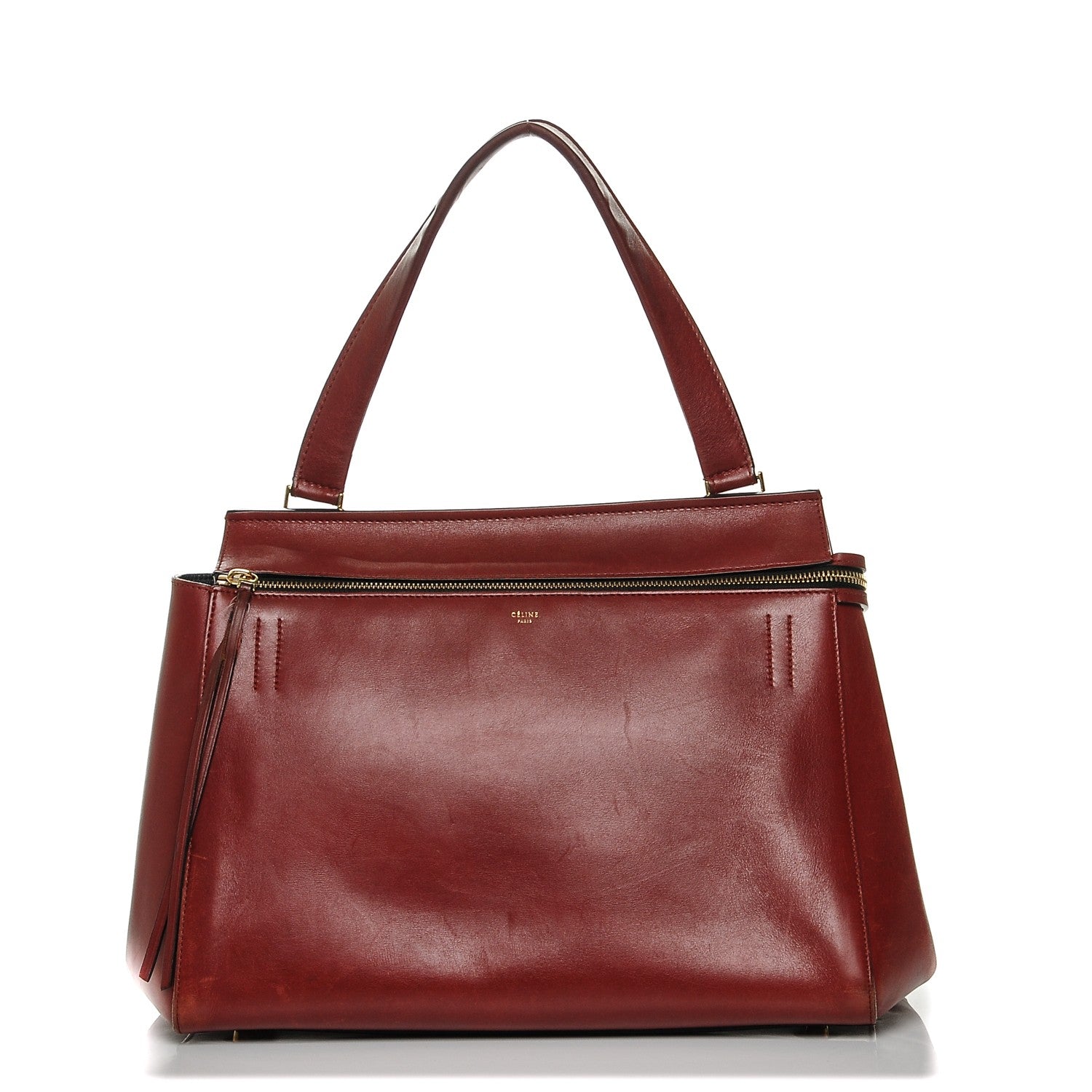 Celine Smooth Calfskin Medium Edge Shoulder Bag Red 1 of 16