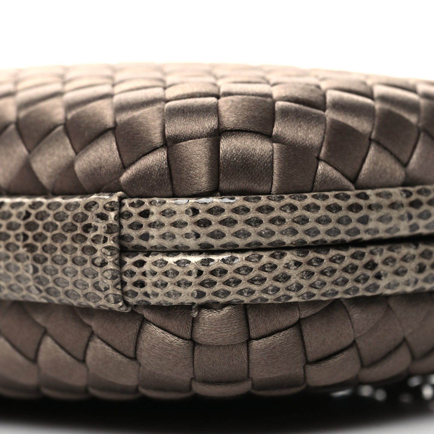 Satin Intreccio Impero Ayers Knot Clutch Taupe