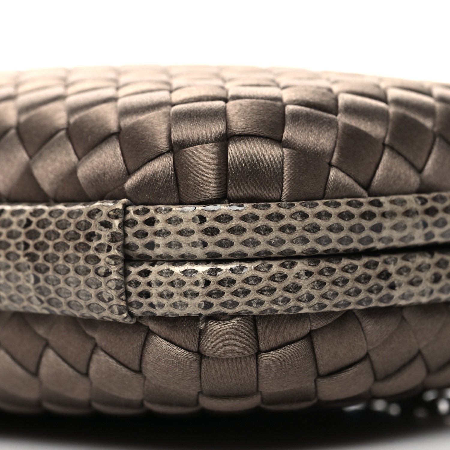Bottega Veneta Satin Intreccio Impero Ayers Knot Clutch Taupe 9 of 9