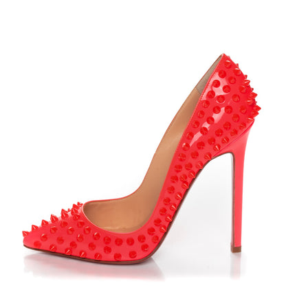 Christian Louboutin Patent Pigalle Spikes 120 Pumps 36 Fluo Rose Paris 1 of 7