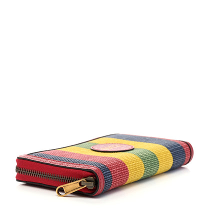 Gucci Canvas Marley Stripe Script Logo Gucci 100 Zip Around Wallet Multicolor 4 of 7