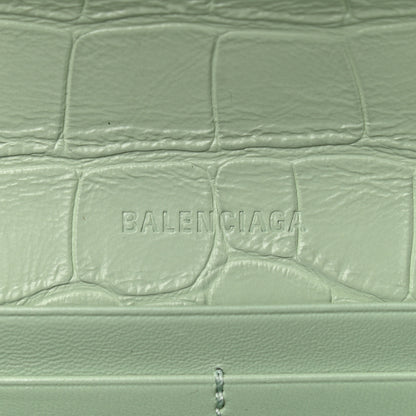 Balenciaga Extra Supple Calfskin Crocodile Embossed Gossip Chain Bag XS Light Green 6 of 11