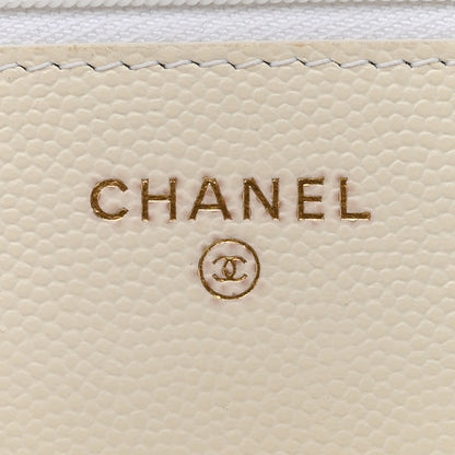 Chanel Caviar Quilted Wallet on Chain WOC White 6 of 11