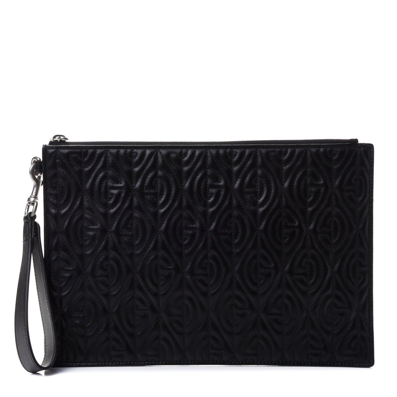 Gucci Calfskin G Rhombus Quilted Documents Holder Black 1 of 4