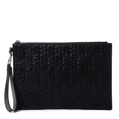 Gucci Calfskin G Rhombus Quilted Documents Holder Black 1 of 4