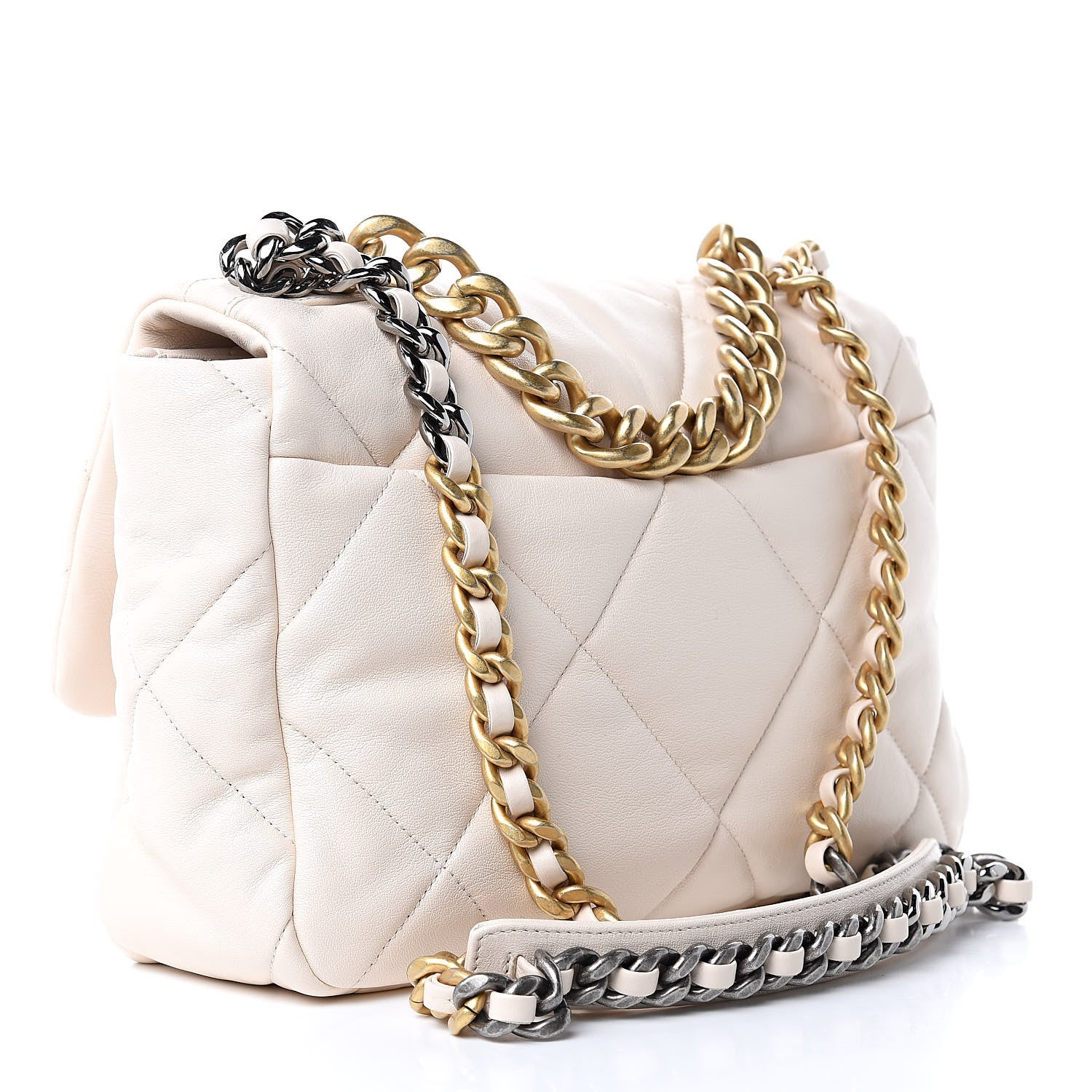 Chanel Lambskin Quilted Large 19 Flap Light Beige 3 of 9