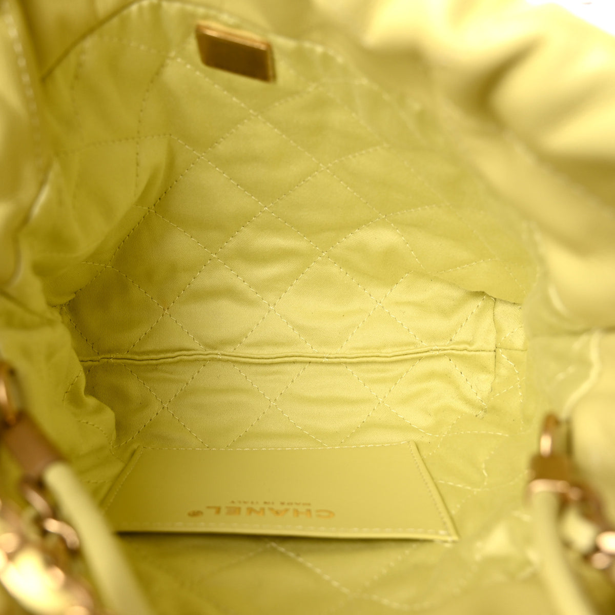 Chanel Shiny Calfskin Quilted Mini Chanel 22 Yellow 5 of 10