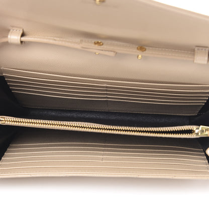 Saint Laurent Grain De Poudre Matelasse Chevron Monogram Chain Wallet Nude Powder 5 of 13
