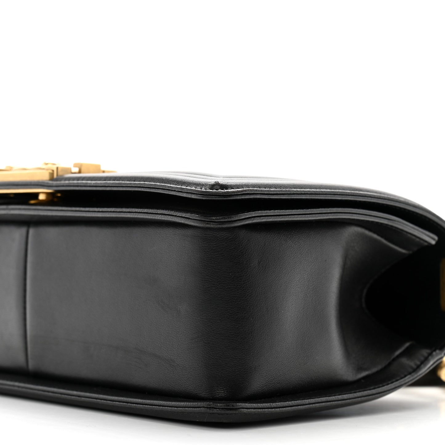 Lambskin Quilted Medium Boy Flap Black