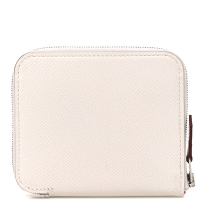 Hermes Epsom Silk'In Compact Wallet New White 1 of 7