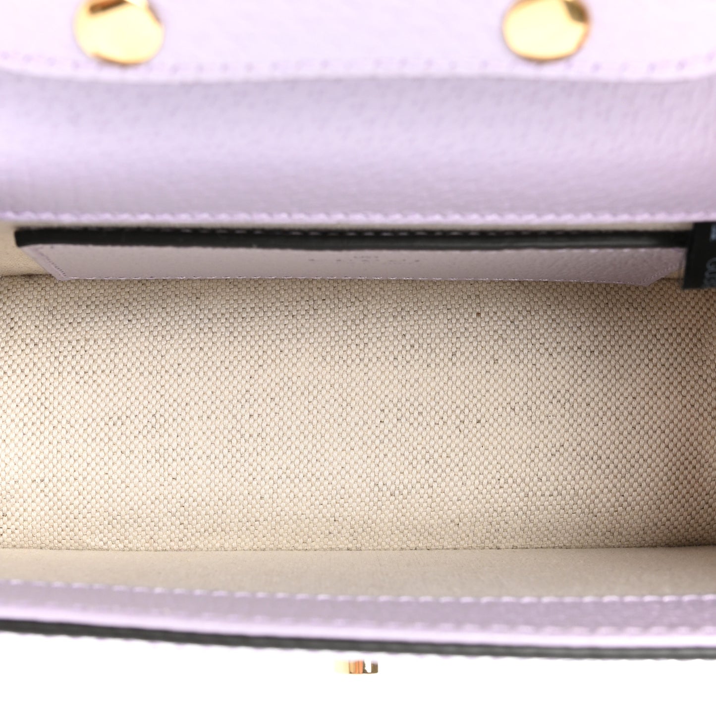 Textured Dollar Calfskin Mini Ophidia Padlock Top Handle Chain Shoulder Bag Senanque