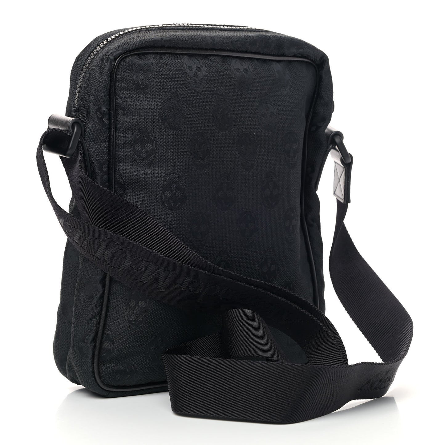 Nylon Mini Skull Messenger Bag Black