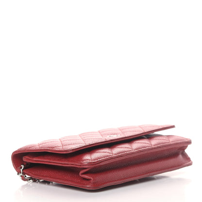 Chanel Caviar Quilted Wallet On Chain WOC Red 3 of 8