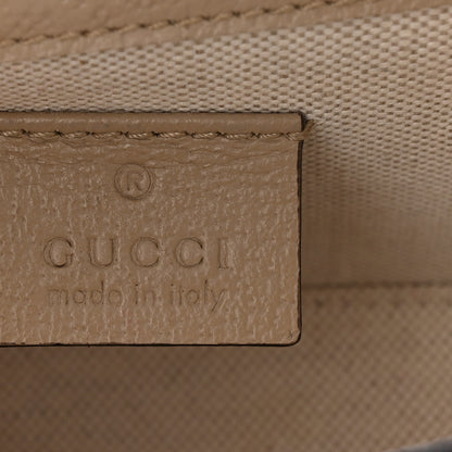 Gucci GG Supreme Monogram Textured Dollar Calfskin Mini Horsebit 1955 Shoulder Bag Beige Mystic White Oatmeal 6 of 11