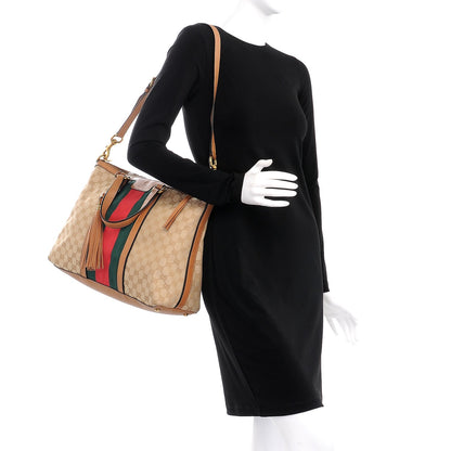 Gucci Monogram Web Medium Rania Top Handle Bag Sand 2 of 10