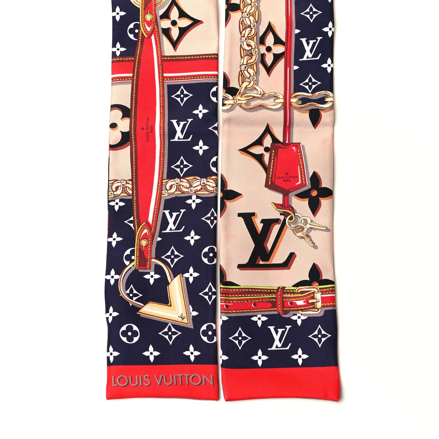 Silk Monogram Escale Perfect Match Bandeau Navy Blue