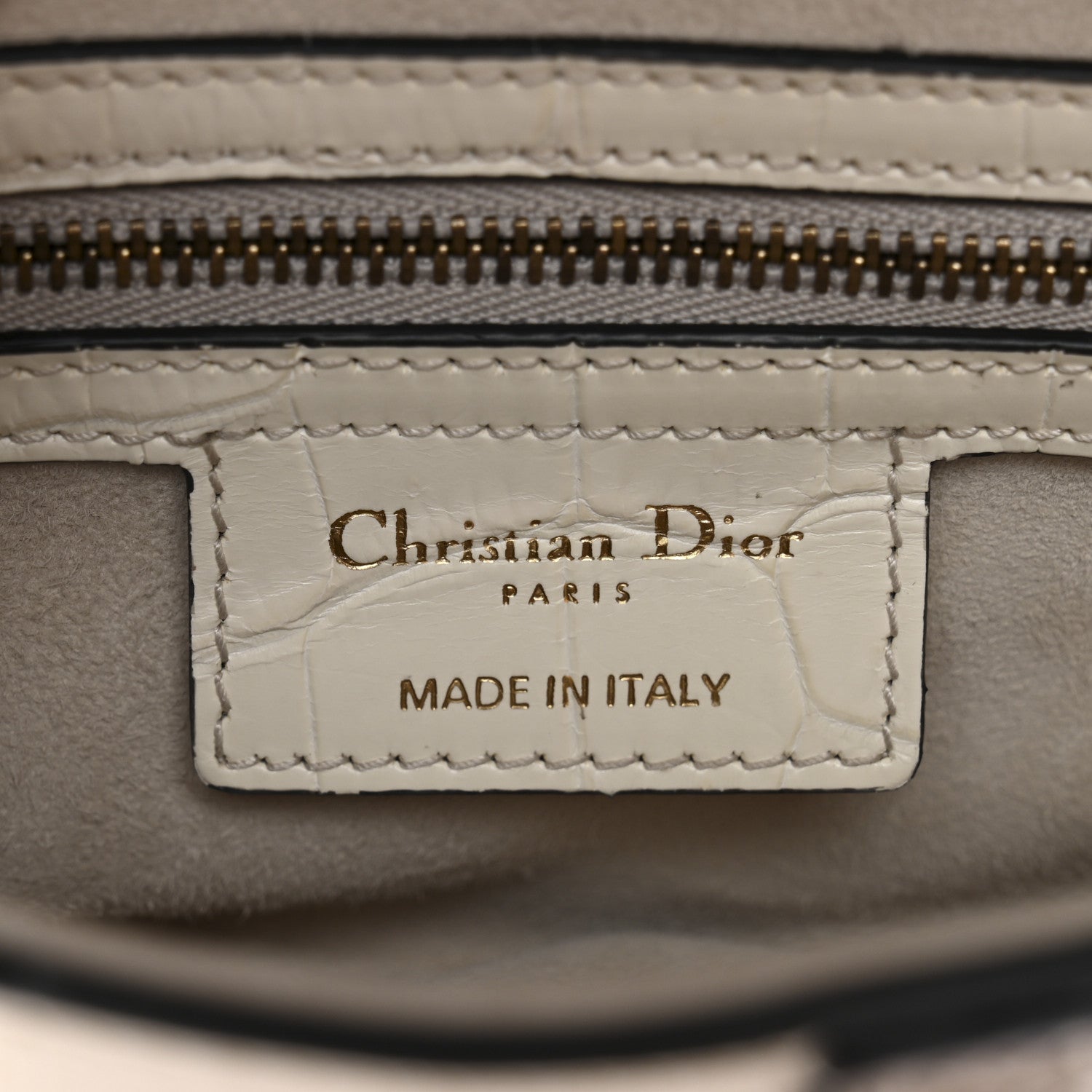 Christian Dior Niloticus Crocodile Himalaya Saddle Bag Latte 5 of 9