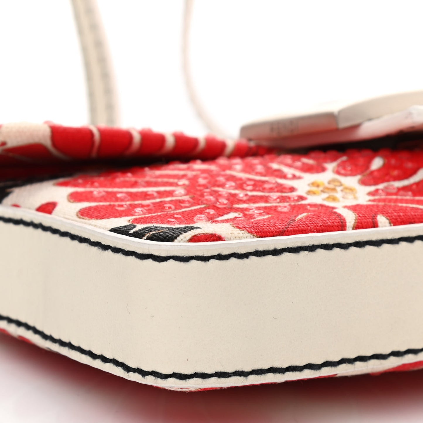 Canvas Floral Print Mini Baguette Multicolor