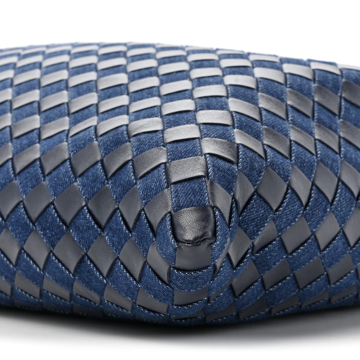 Bottega Veneta Denim Calfskin Intrecciato Large Hop Abyss Indigo 8 of 9