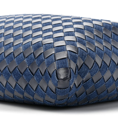 Bottega Veneta Denim Calfskin Intrecciato Large Hop Abyss Indigo 8 of 9