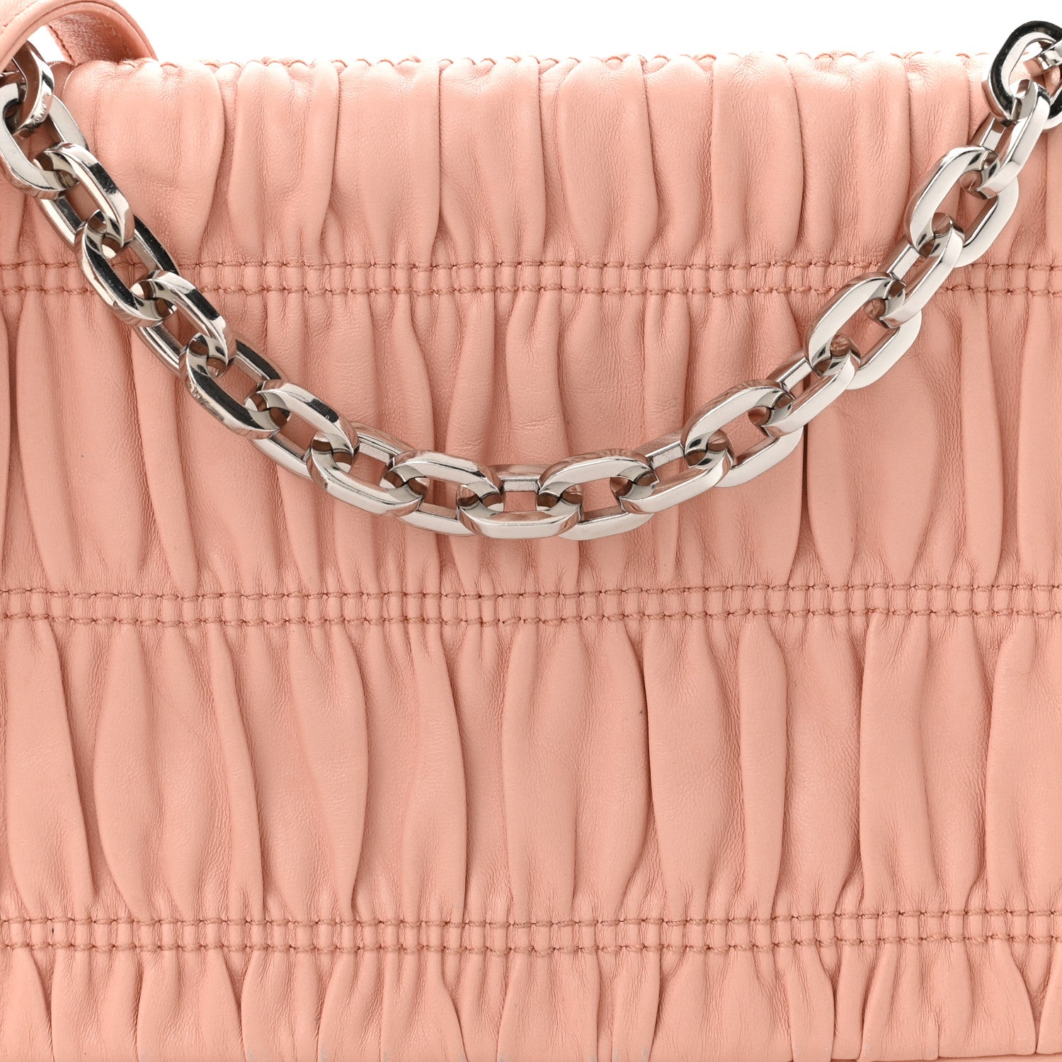 Prada Nappa Gaufre Chain Shoulder Bag Pesca 10 of 15