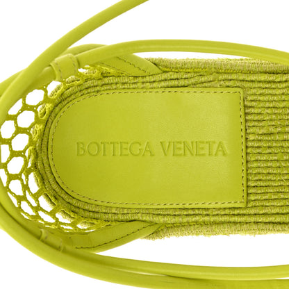 Bottega Veneta Mesh Lambskin Sporty Web Stretch Ankle Tie Espadrilles 36 Kiwi 7 of 10