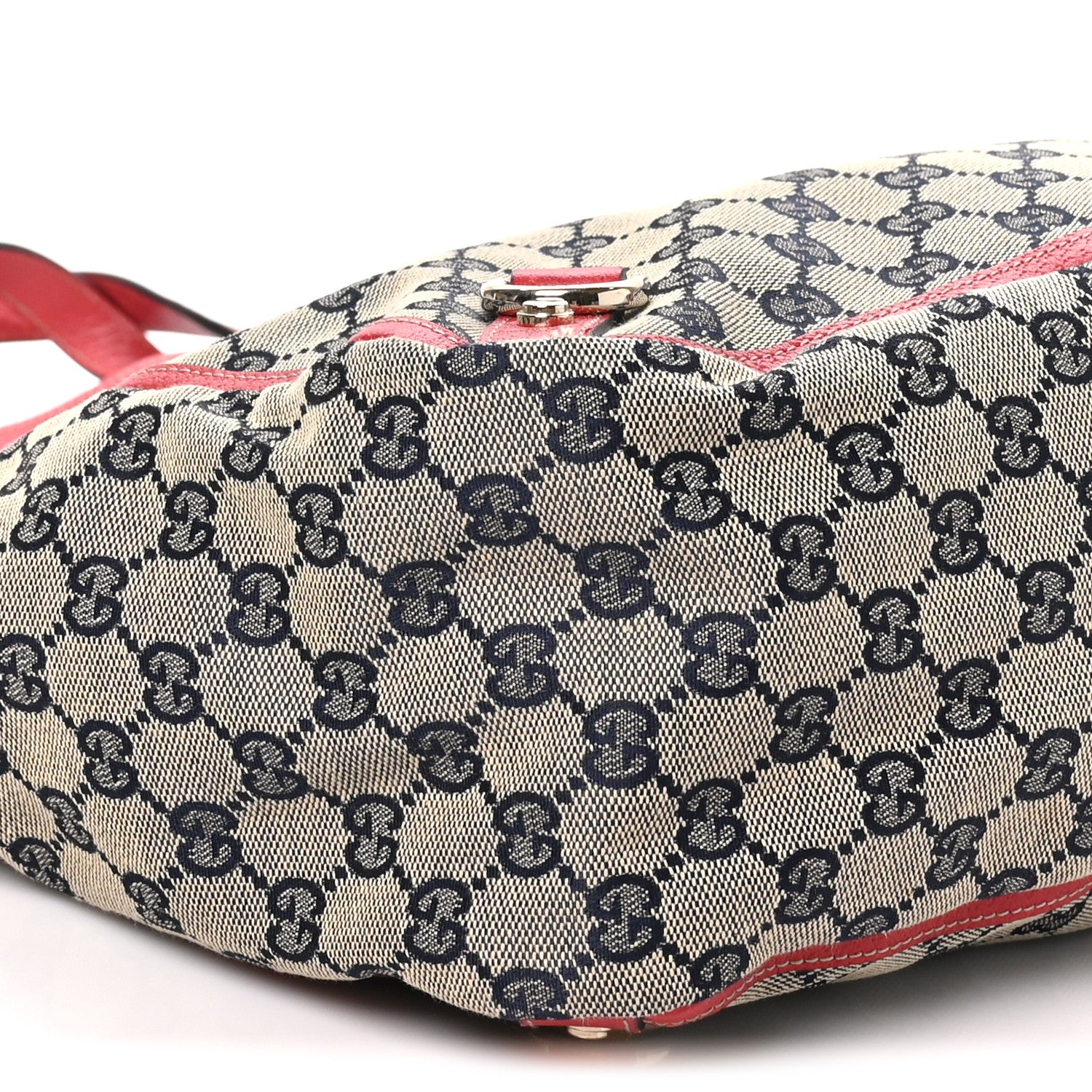 Gucci Monogram Abbey Tote Navy Red 9 of 10