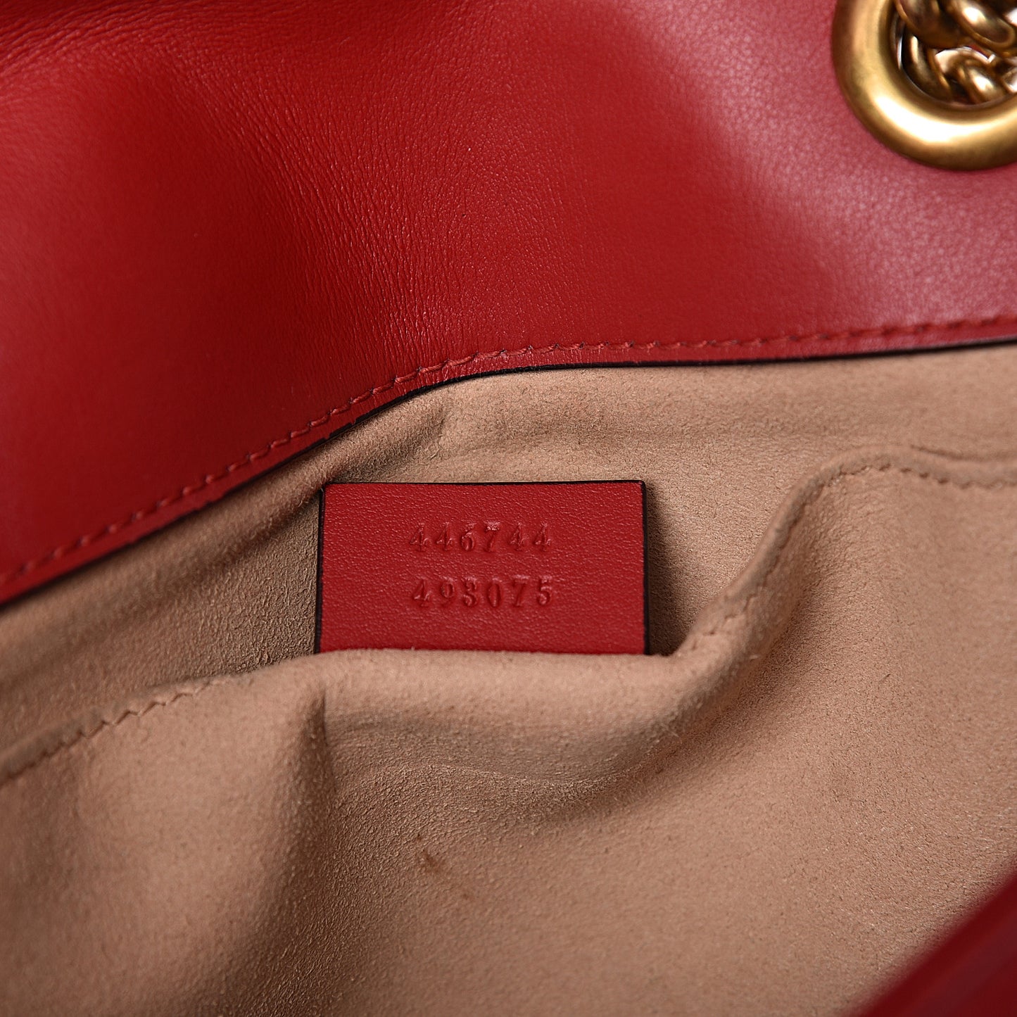 Calfskin Matelasse Mini GG Marmont Shoulder Bag Hibiscus Red