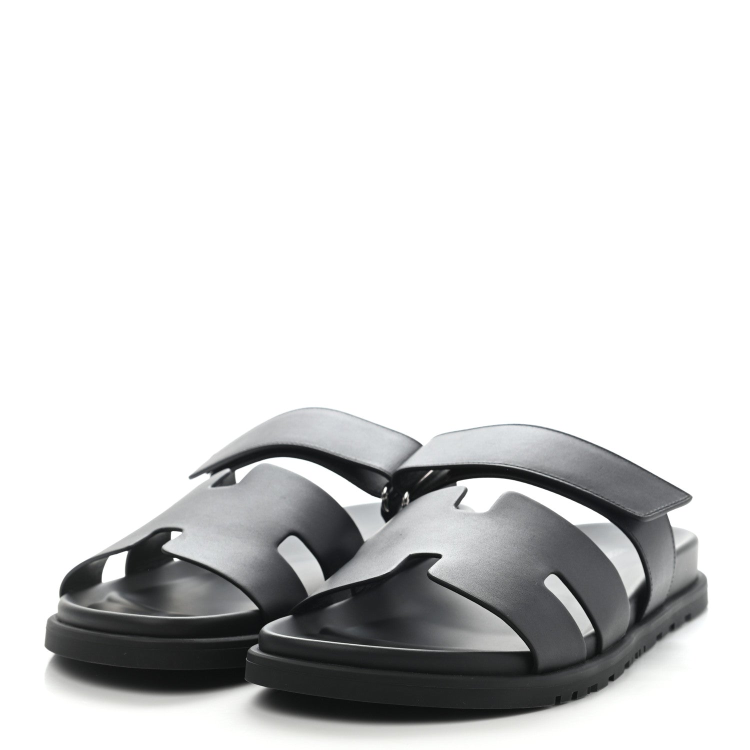 Hermes Calfskin Mens Chypre Sandals 43 Black 3 of 8