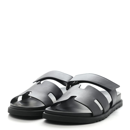 Hermes Calfskin Mens Chypre Sandals 43 Black 3 of 8