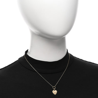Foundrae 18K Yellow Gold Diamond Initial M Miniature Heart Drop Pendant Necklace 2 of 6
