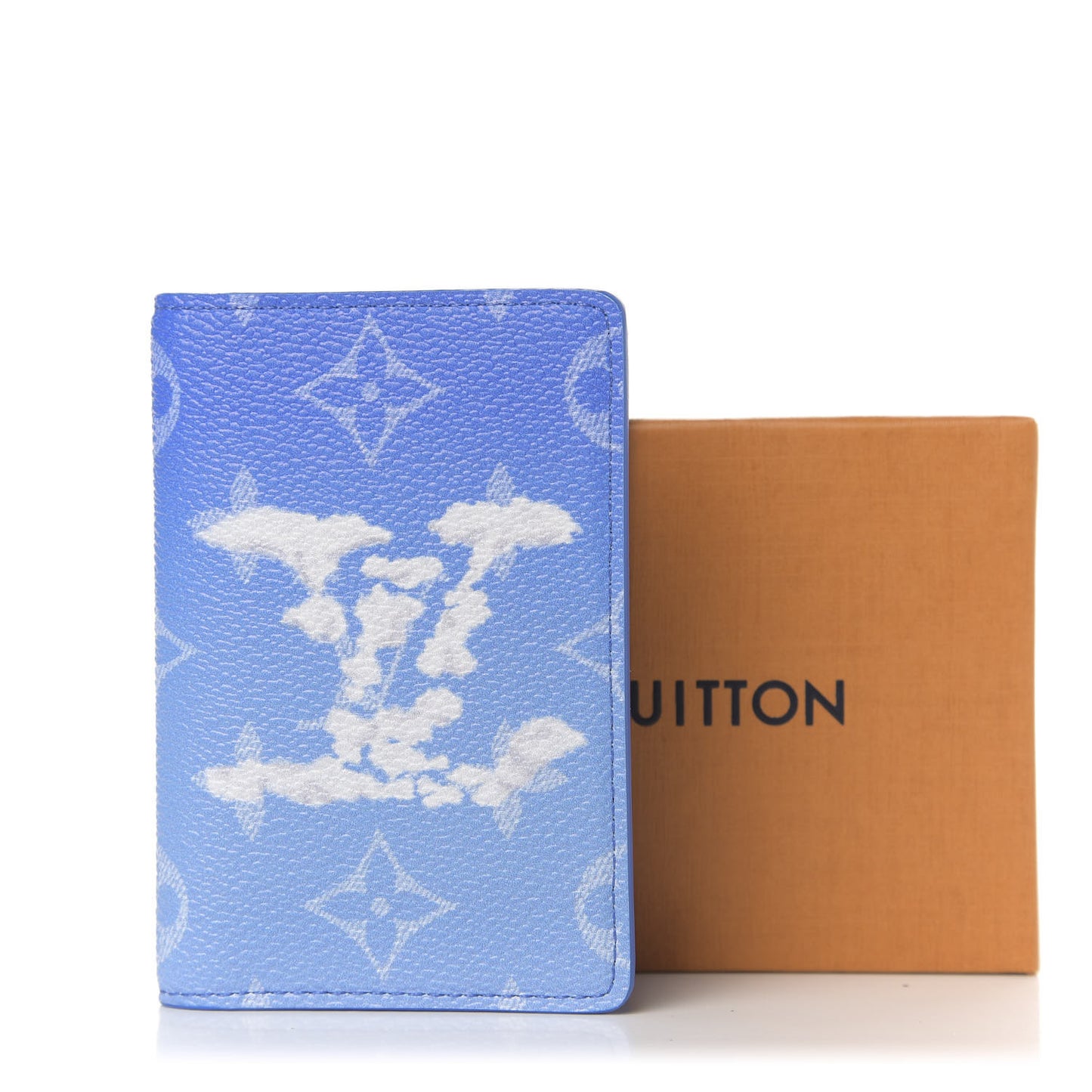 Monogram Clouds Pocket Organizer Blue