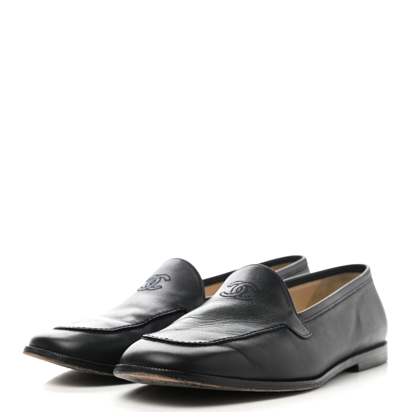 Lambskin CC Loafers 39.5 Navy